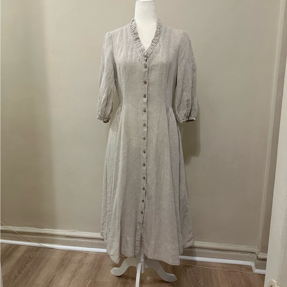 Son de Flor Dresses & Skirts - Son de flor Ophelia Dress, 3/4 Sleeve - Natural Dot / M